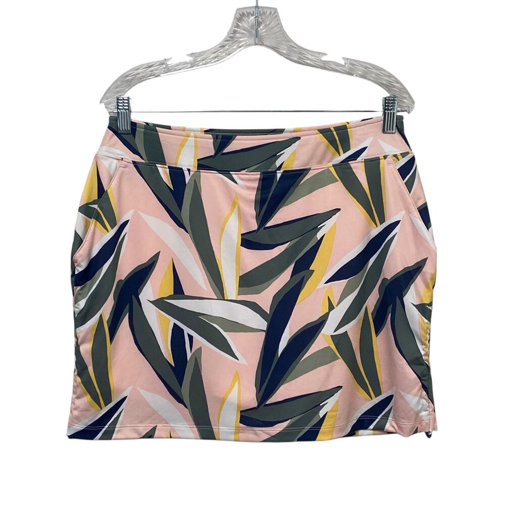 Lady Hagen Desert Getaway Skort M Pink Leaf Print Pull-On Stretch